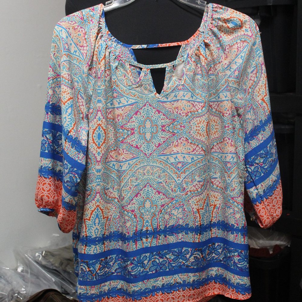 Misia Polyester Multicolor Tunic Top Large